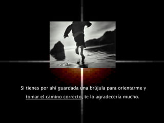 Si tienes por ahí guardada una brújula para orientarme y
  tomar el camino correcto, te lo agradecería mucho.
 