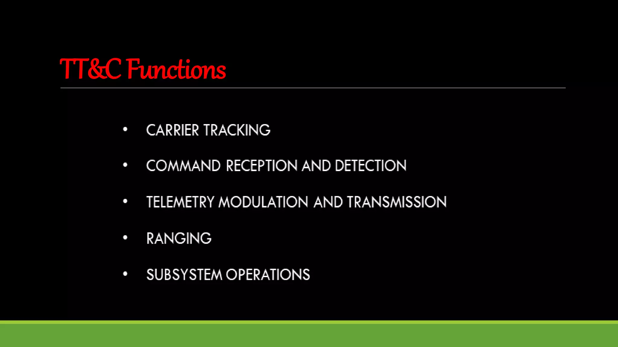 Satellite telemetry tracking command and monitoring subsystem ...