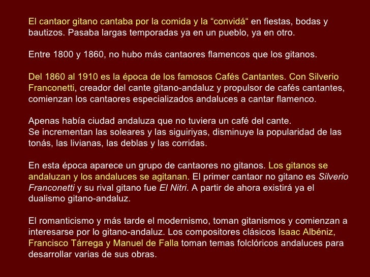 El Cante Flamenco Historia Y Musica