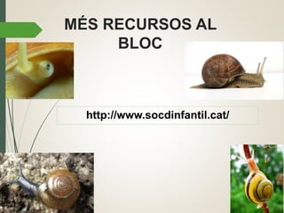 MÉS RECURSOS AL
BLOC
http://www.socdinfantil.cat/
 