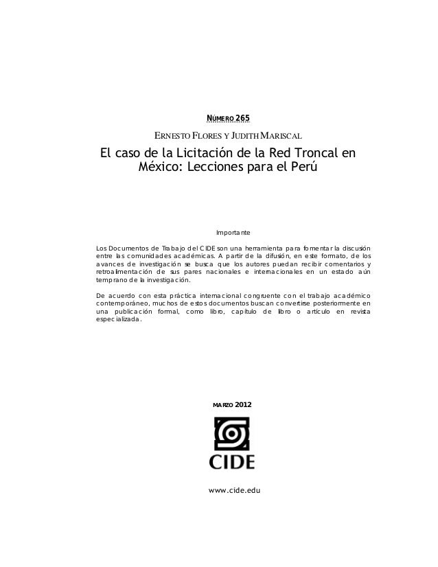El caso de la Licitación de la Red Troncal en México El caso de la Licitación de la Red Troncal en México