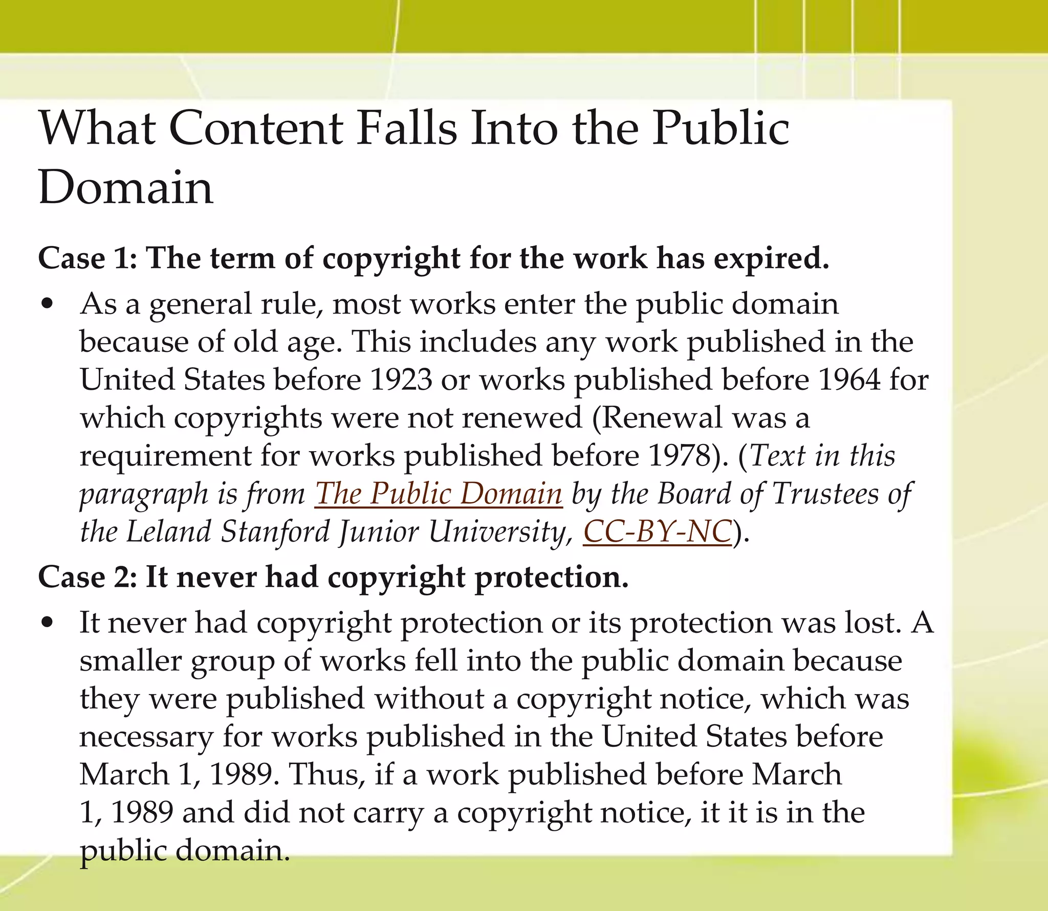 CC Licensed Course Material part 2
5. Type your keyword in the search window, or scroll down to
find the course.
6. Click BROWSE to see the contents.
7. Find the course material. The same logic applies to almost
all other open course packages available. First, find the
course listing (usually it says “Courses”), then browse the
content and locate the specific course item you are looking
for.
Try other repositories that provide open course materials
(Check under Modular Course Components or Complete
Course Search at http://open4us.org/find-oer/). You may find
the repository that serves your needs best.
•
 