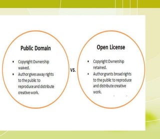 CC Licensed Course Material
There are tons of specific course items that are openly
licensed. Whether you are looking for a syllabus, an
assessment item, or a whole textbook, it is likely that you
will be able to find a quality, openly licensed one.
• Let’s say you are looking for an assessment for the course
you are teaching.
1. Go to http://open4us.org/find-oer/.
2. Find the category that is most suitable for your
needs, such as an assessment or an
activity, choose Complete Course Search, as those items
will be part of the complete course package. You can
also check Modular Course Components Search.
3. Choose Open Course Library for now.
4. Click Courses to browse the course you are looking for.
 