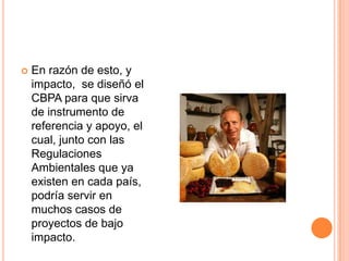 En razón de esto, y impacto,  se diseñó el CBPA para que sirva de instrumento de referencia y apoyo, el cual, junto con las Regulaciones Ambientales que ya existen en cada país, podría servir en muchos casos de proyectos de bajo impacto. 