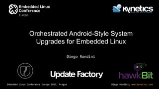 Diego Rondini, www.kynetics.com
Embedded Linux Conference Europe 2017, Prague
Diego Rondini
Orchestrated Android-Style System
Upgrades for Embedded Linux
 