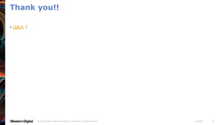 1/6/2020© 2019 Western Digital Corporation or its affiliates. All rights reserved. 21
Thank you!!
• Q&A ?
 