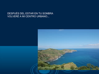 DESPUÉS DEL ESTAR EN TU SOMBRA
VOLVERÉ A MI CENTRO URBANO...
 