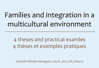 4 theses and practical examles
4 thèses et exemples pratiques
Chantal Chételat Komagata, July 6, 2012, UN, Geneva
 