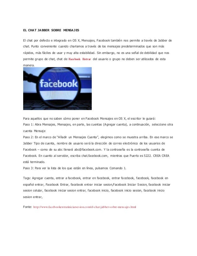 El Chat Jabber Sobre Mensajes