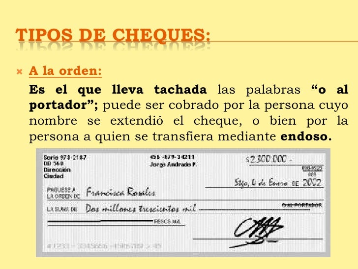 Ingresar Un Cheque Nominativo En La Cuenta Del Titular El cheque