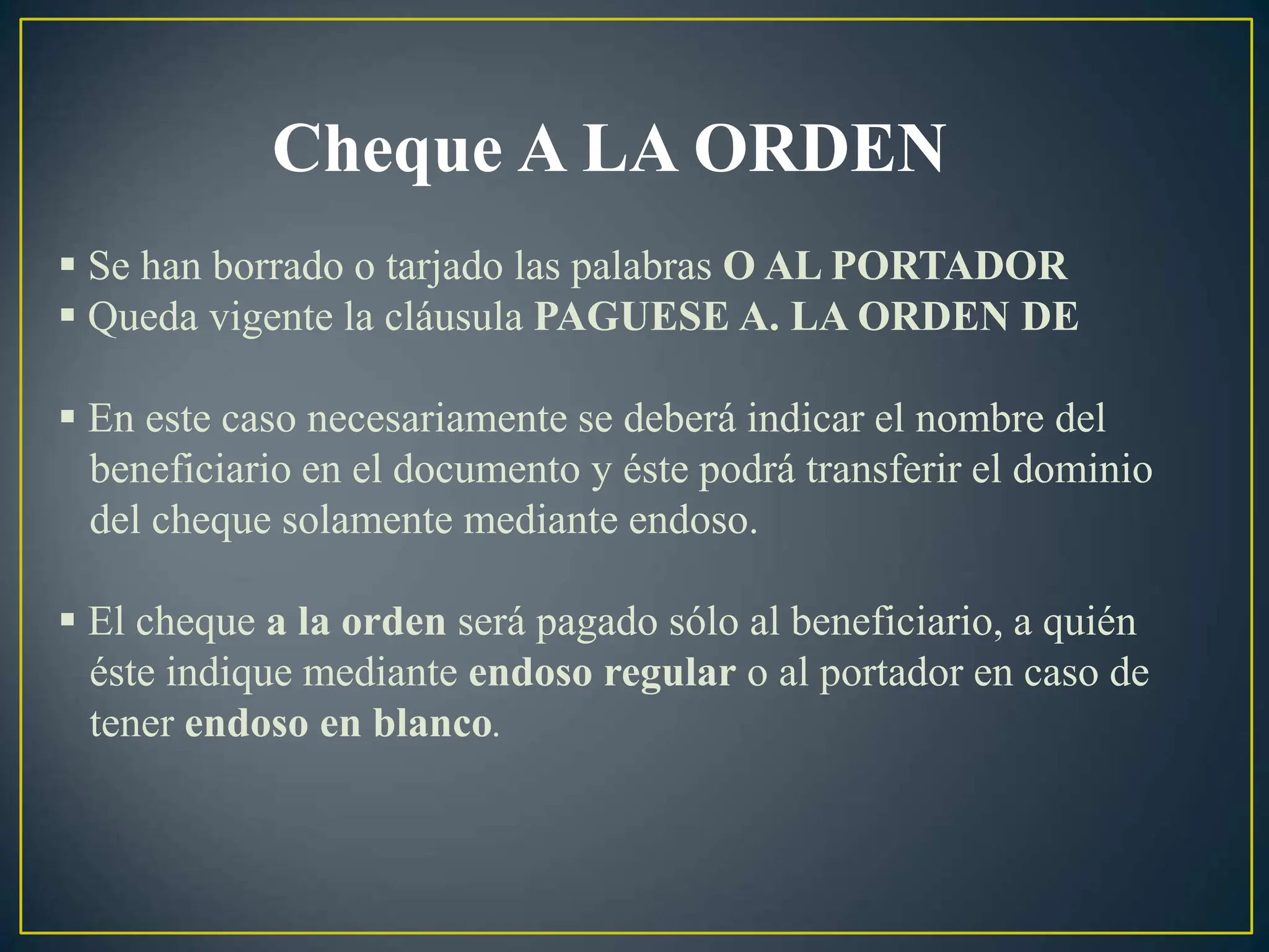 El Cheque sus disposiciones legales segun ley de cheques | PPT