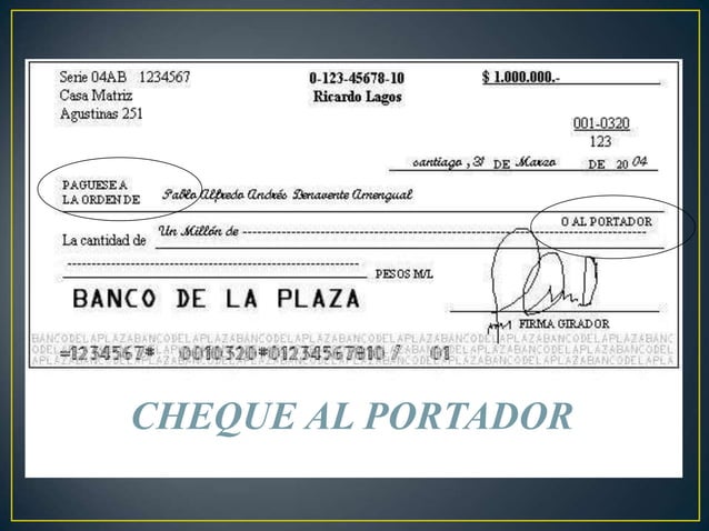 El Cheque sus disposiciones legales segun ley de cheques | PPT
