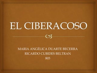 MARIA ANGÉLICA DUARTE BECERRA 
RICARDO CUBIDES BELTRAN 
803 
 