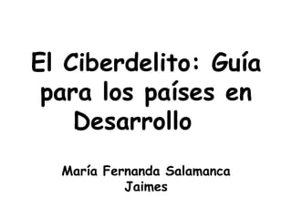 El Ciberdelito: Guía
 para los países en
    Desarrollo
  María Fernanda Salamanca
           Jaimes
 