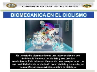 Es un estudio biomecánico es una intervención en dos
ámbitos: la bicicleta del ciclista y sus propios
movimientos Esta intervención consta de una exploración de
sus posibilidades de movimiento como ciclista y de sus forma
de manifestar ese movimiento sobre la bicicleta.

 