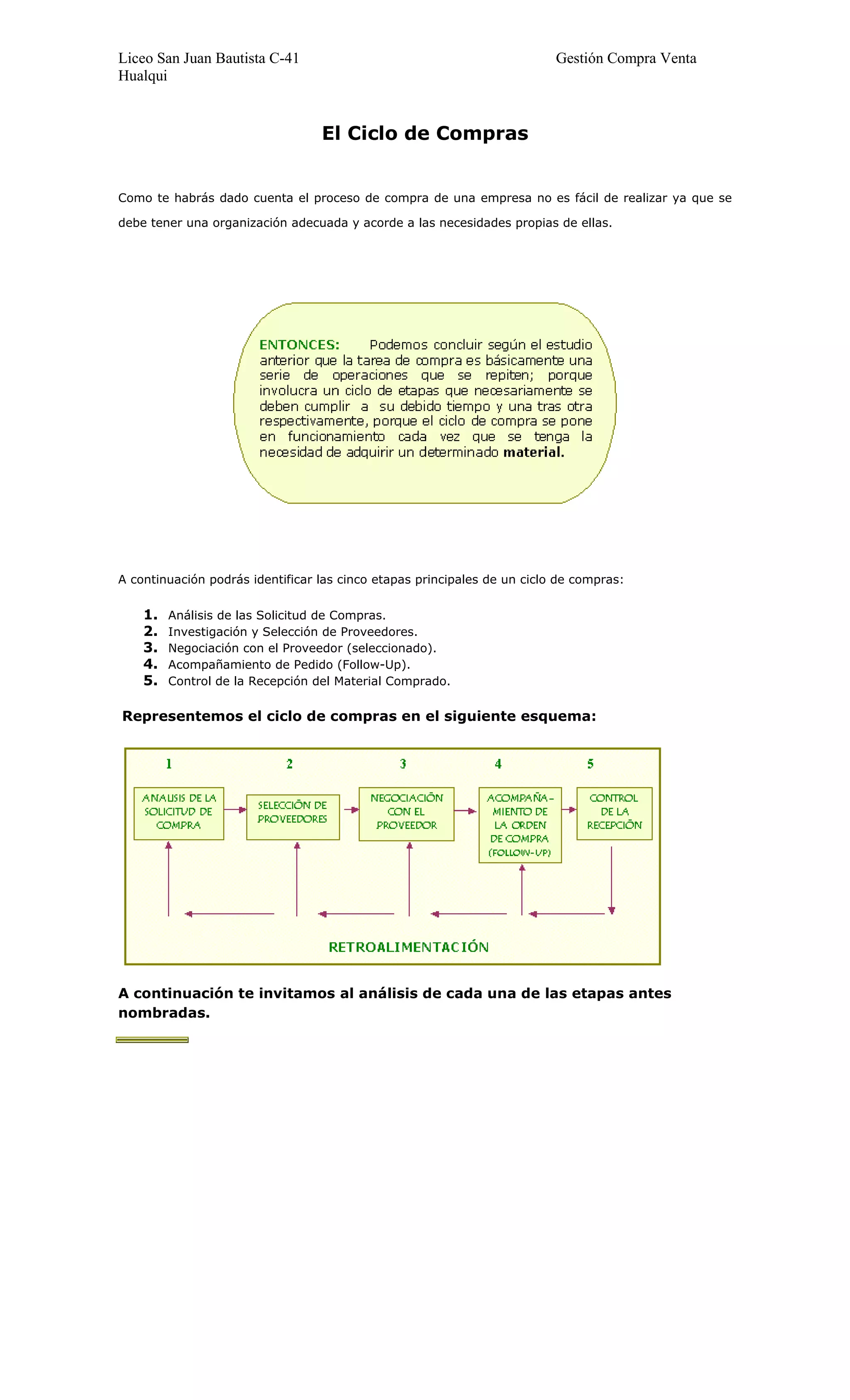 El ciclo de compras | DOCX