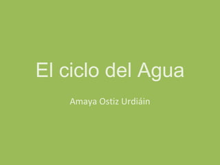 El ciclo del Agua
   Amaya Ostiz Urdiáin
 