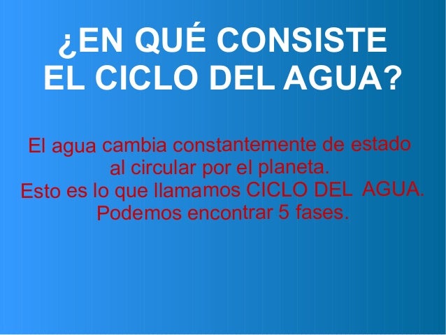 El ciclo del agua