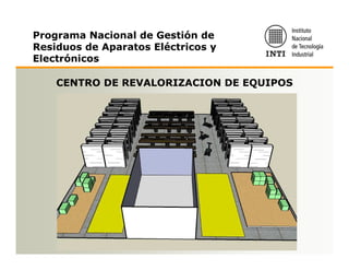 Programa Nacional de Gestión de
Residuos de Aparatos Eléctricos y
Electrónicos

    CENTRO DE REVALORIZACION DE EQUIPOS
 
