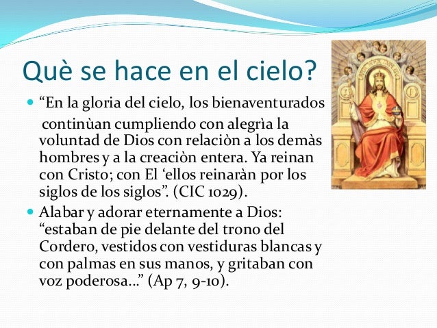 El cielo segun la biblia y el catecismo