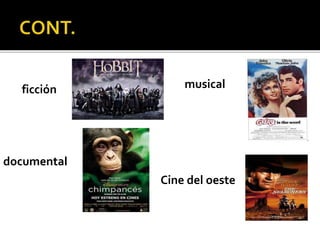 ficción musical
documental
Cine del oeste
 