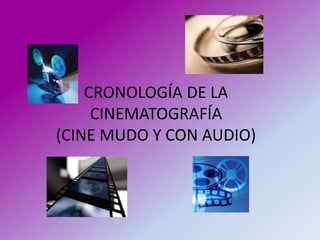 CRONOLOGÍA DE LA
     CINEMATOGRAFÍA
(CINE MUDO Y CON AUDIO)
 
