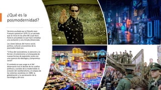 El cine de la posmodernidad. Ricardo Jimeno Aranda | PPTX