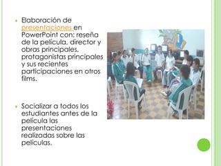 Resumen de la ExperienciaEsta propuesta consiste en fortalecer las competencias argumentativas y propositivas en las y los estudiantes de Media Técnica y los docentes, haciendo uso pedagógico de las Tecnologías de la Información y de la Comunicación, a través de la implementación del Cine Foro en la sede, utilizando la película “MATRIX”.