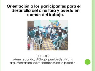 Objetivos EspecíficosComprender e interpretar diversas temáticas planteadas en  las escenas  de las películas, asumiendo una actitud crítica, valorativa y argumentativa.