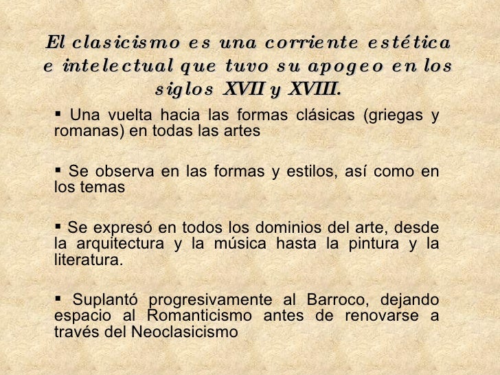 El Clasicismo