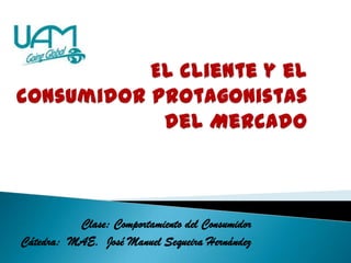 Clase: Comportamiento del Consumidor
Cátedra: MAE. José Manuel Sequeira Hernández
 