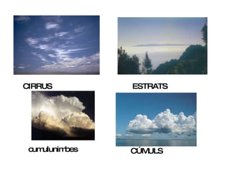 CIRRUS ESTRATS CÚMULS cumulunimbes 