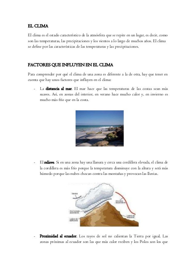 El clima y los factores que influyen.