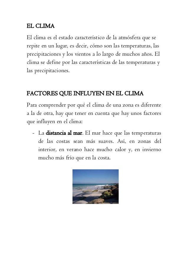 El clima y los factores que influyen.