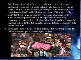 CINE Y PSICOLOGÍA: EL CLUB DE LA LUCHA (DAVID FINCHER, 1999): La