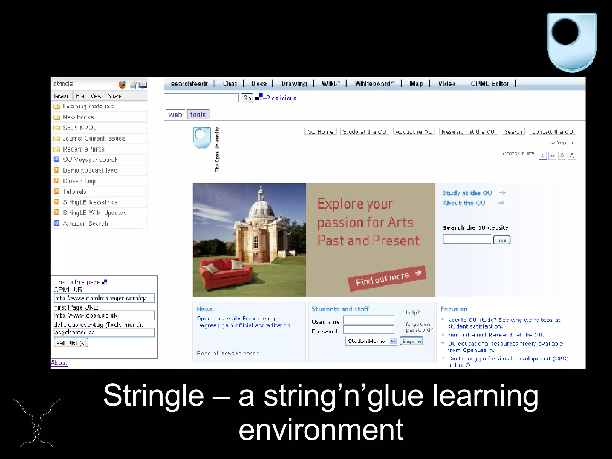 Stringle – a string’n’glue learning environment 