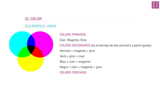 EL COLOR
CARACTERISTIQUES
TO LLUMINOSITAT SATURACIÓ
 