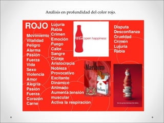 Análisis en profundidad del color rojo.
 