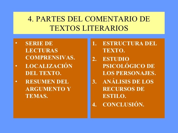 El comentario de texto literario
