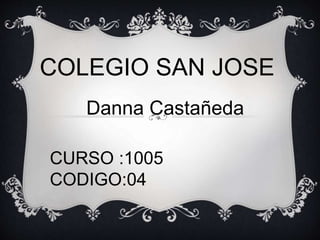 COLEGIO SAN JOSE
Danna Castañeda
CURSO :1005
CODIGO:04

 