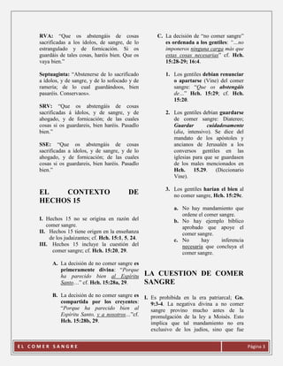 El Comer Sangre (Hechos 15:28-29)