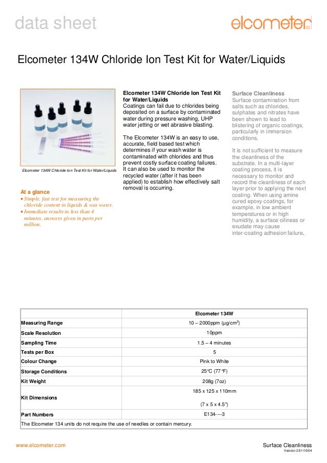 134w Chloride Ion Test kit for water liquids to find chloride