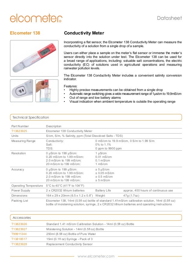 138 Conductivity Meter Supplied by Multilab India
