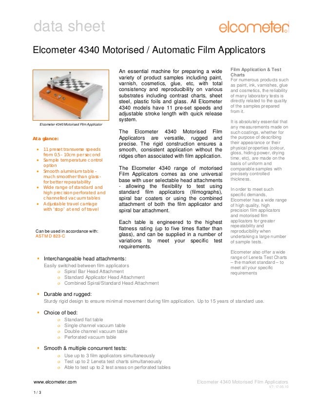 4340 motorised automatic film applicators An essential machine for preparing a wide