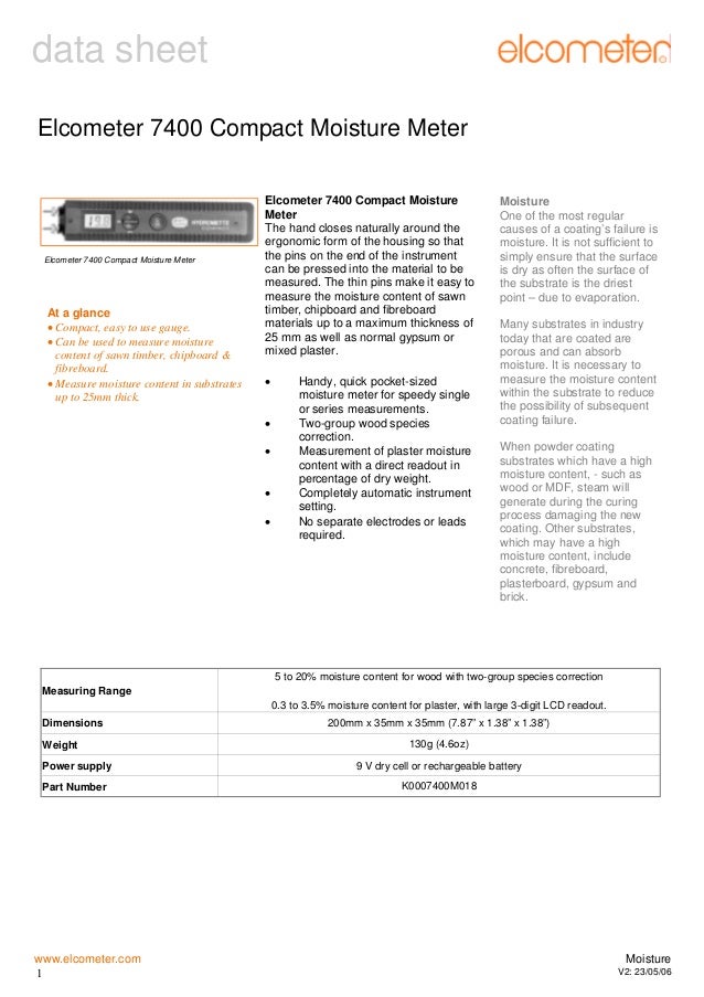 7400 Compact Moisture Meter makes it easy to use, allowing