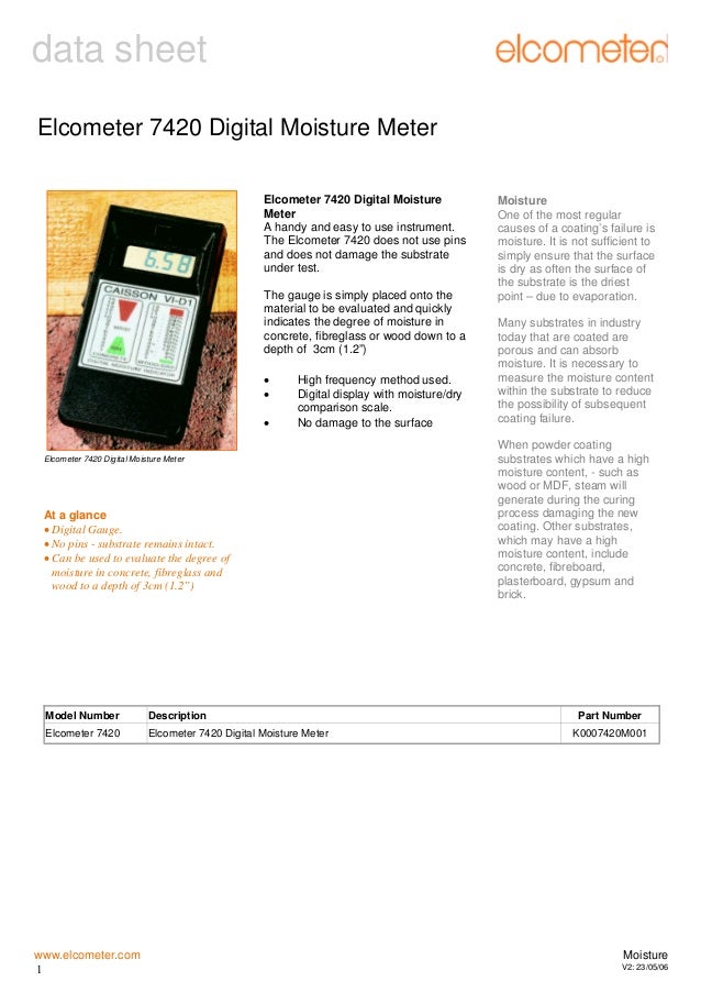 7420 Digital Moisture Meter does not use pins and therefore