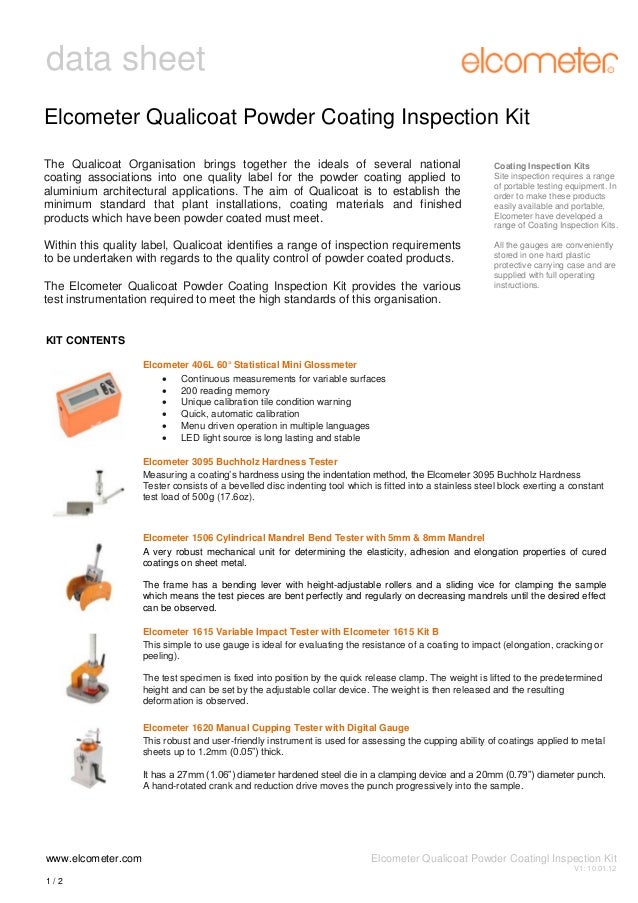 Qualicoat Powder Coating Inspection Kit brings together the…