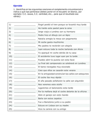 El complemento circunstancial | DOCX