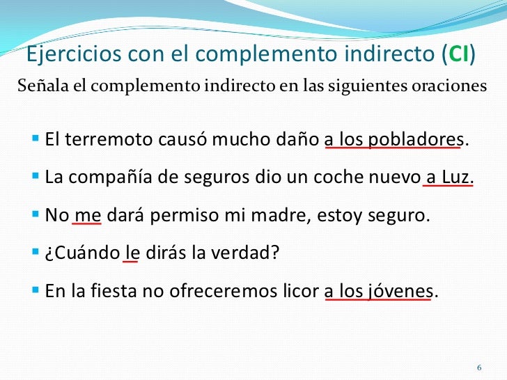 El complemento indirecto