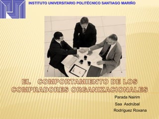 INSTITUTO UNIVERSITARIO POLITÉCNICO SANTIAGO MARIÑO




                                         Parada Nairim
                                         Saa Asdrúbal
                                        Rodríguez Roxana
 